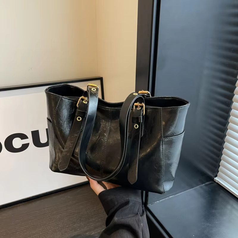 Large Capacity Solid Color Han - Luxury Bags Korea 评论和价格