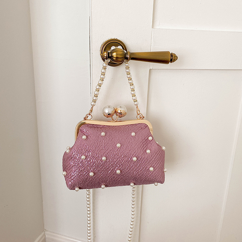 Glitter Pearl Decor Kiss Lock  - Luxury Bags Affordable 评论和价格