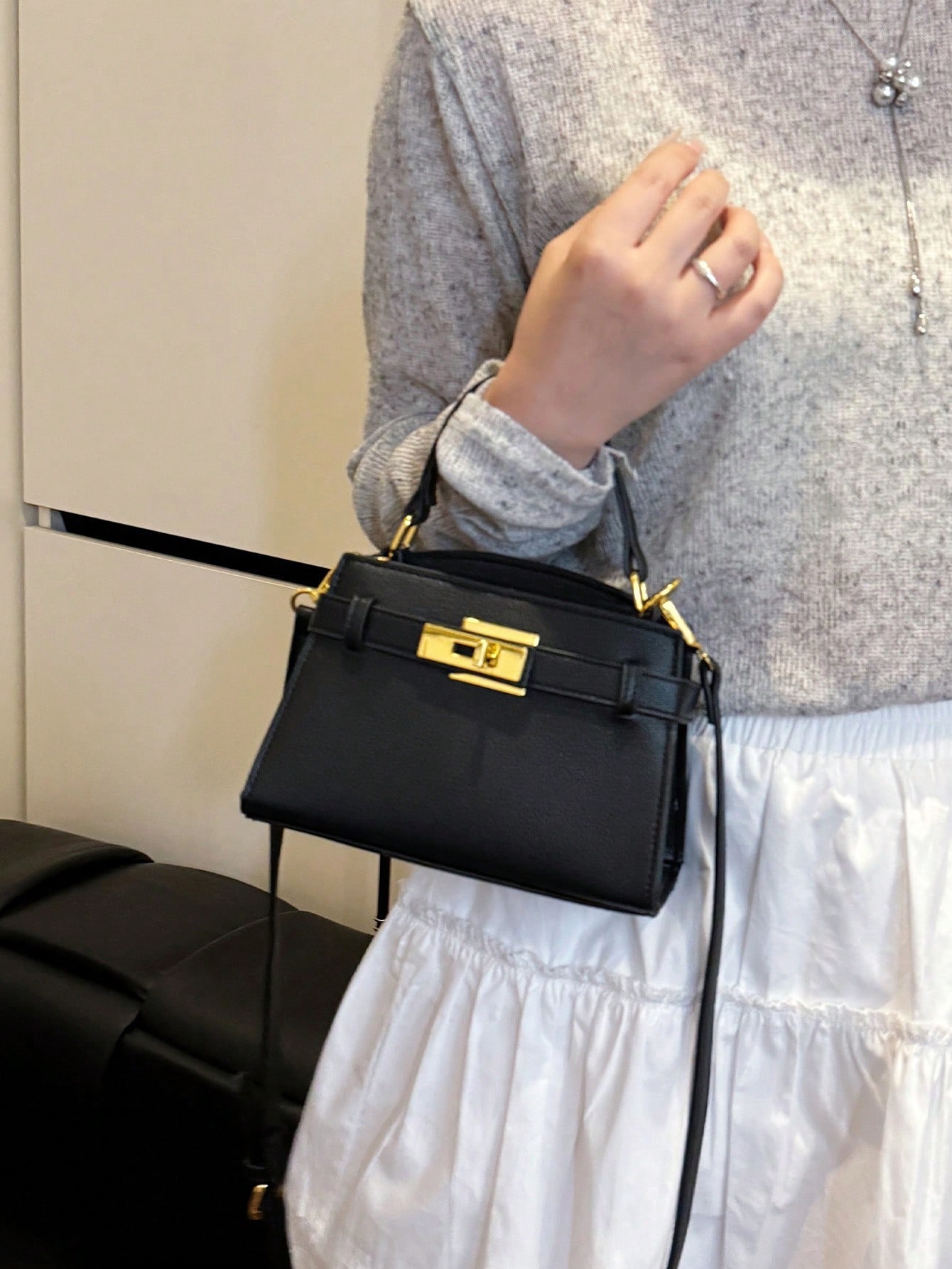 Fashionable High-End Litchi Gr - Quiet Luxury Bags Crossbody 评论和价格